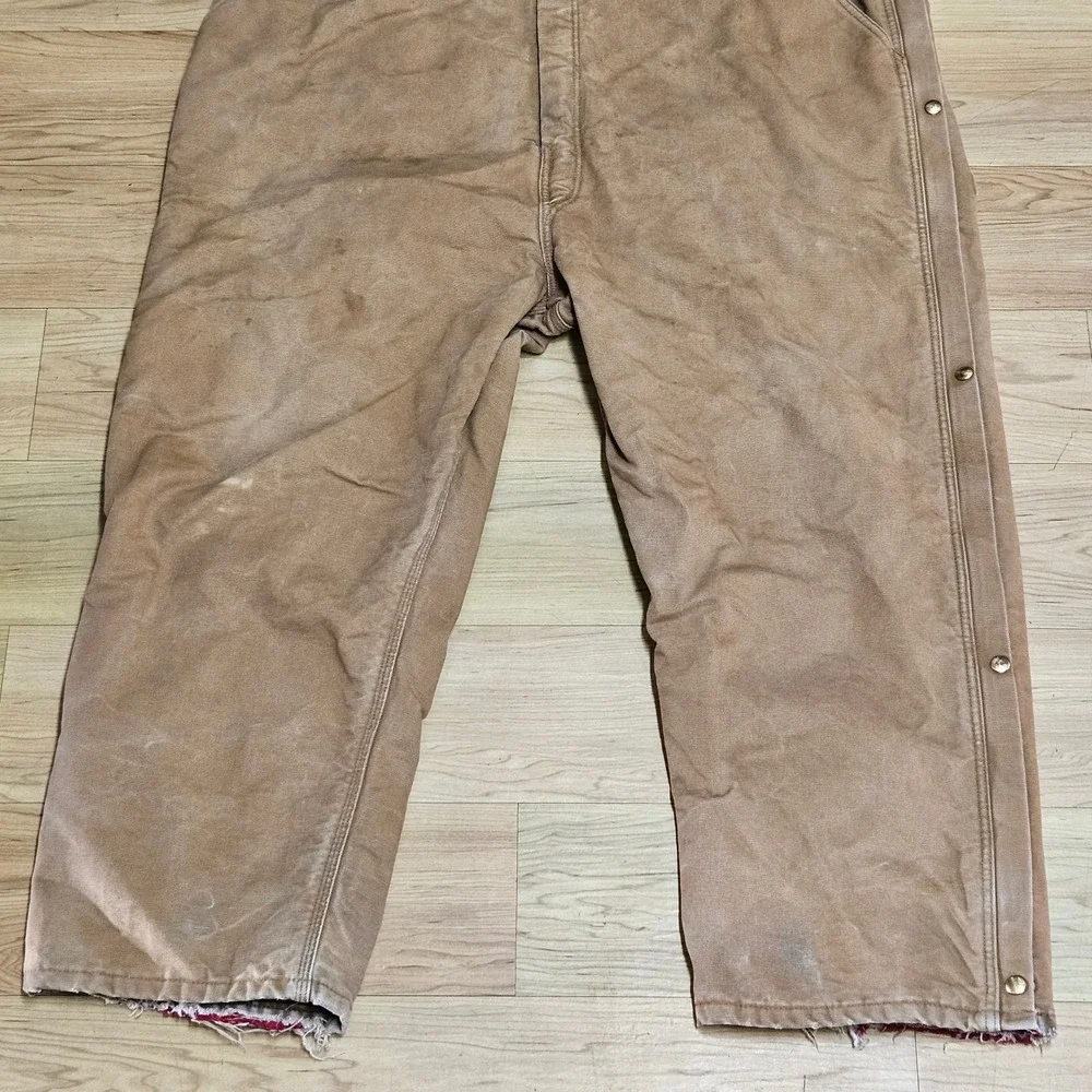 Carhartt X01 BRN Insulated Duck Canvas Coveralls Mens 54 Short Brown Made In USA
